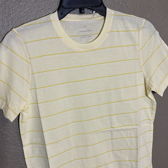 Everlane The Organic Cotton TShirt Yellow Stripe Size Medium - NWT - Picture 6 of 7